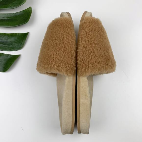Jenni Kayne Shearling Slides Tan Slip On Sandals Women's 41 US 11 - Picture 6 of 10